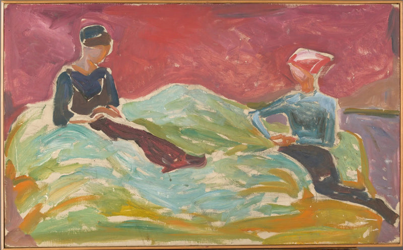 امرأتان جالستان - إدفارد مونش