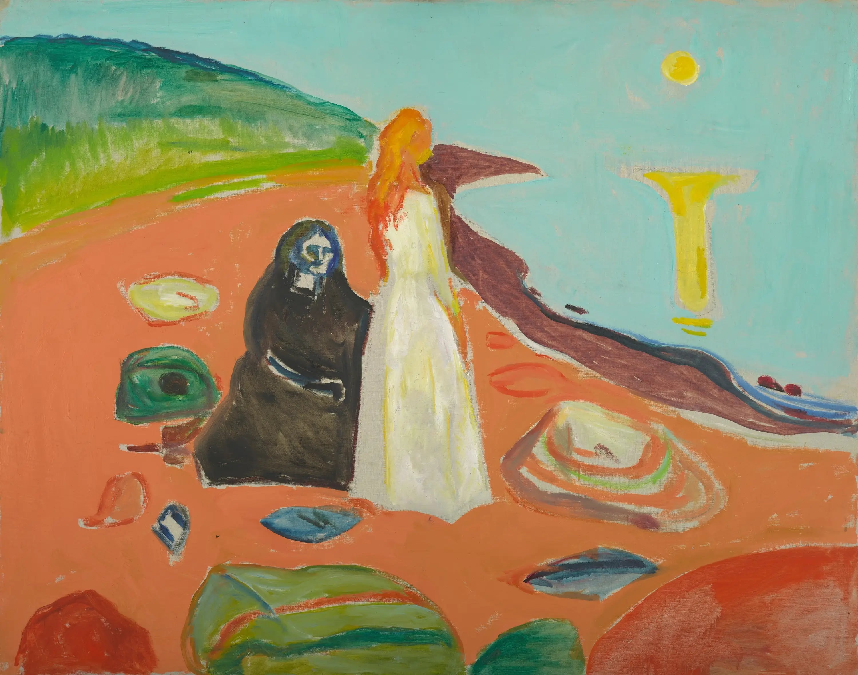 Reproduction du tableau « Deux Femmes sur la berge - Edvard Munch » par Alpha Reproduction en peinture à l’huile