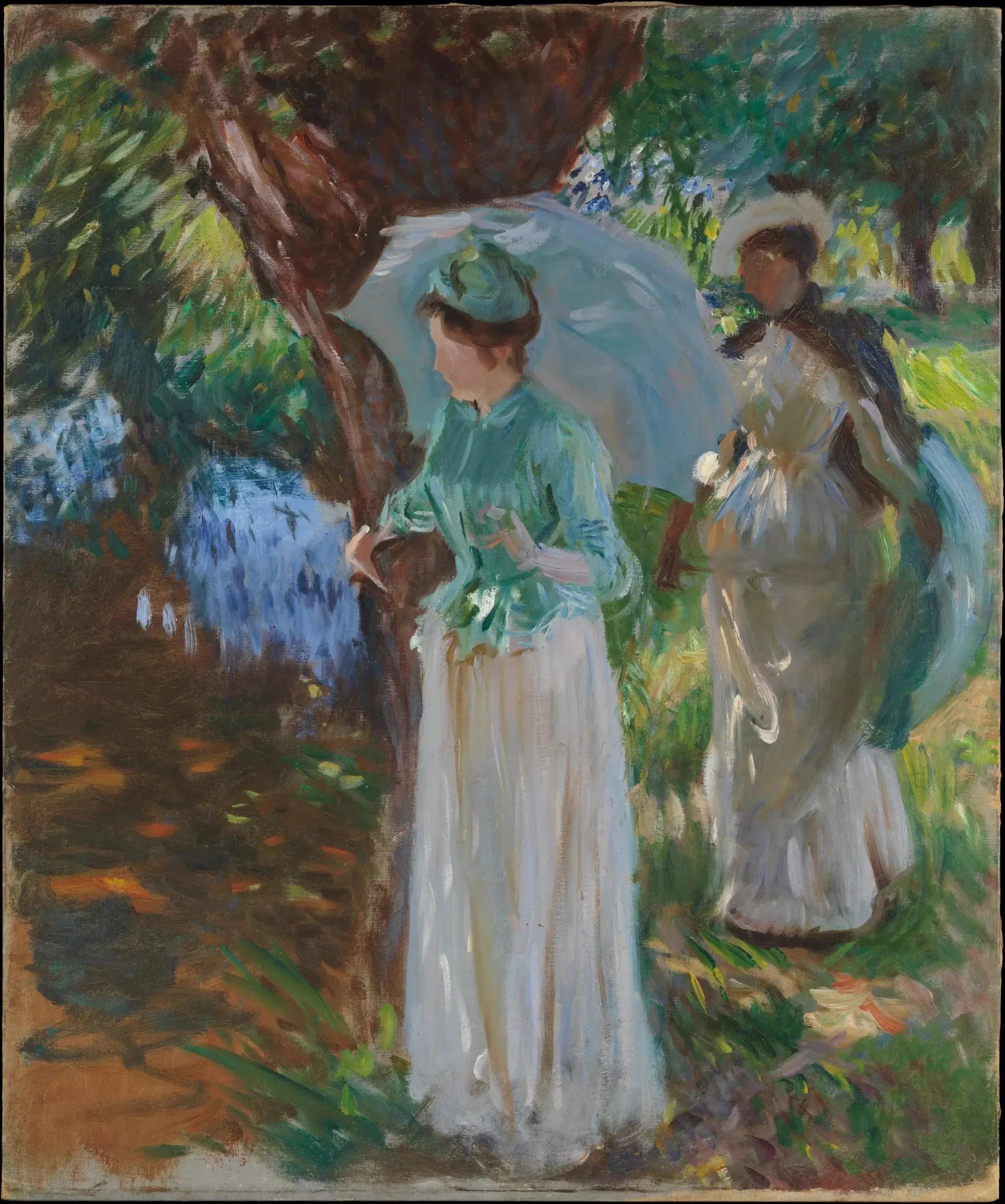 Deux filles avec des ombrelles - John Singer Sargent image 1 reproduction de peinture à l’huile