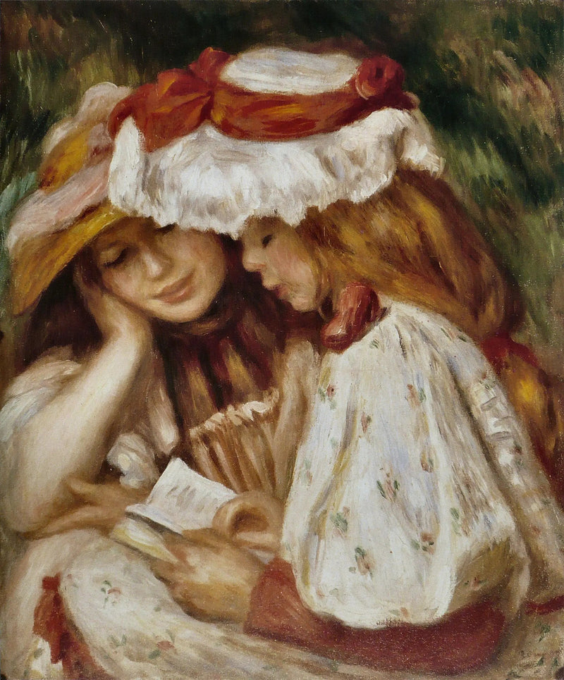 فتاتان تقرأان - بيير-أوغست رينوار