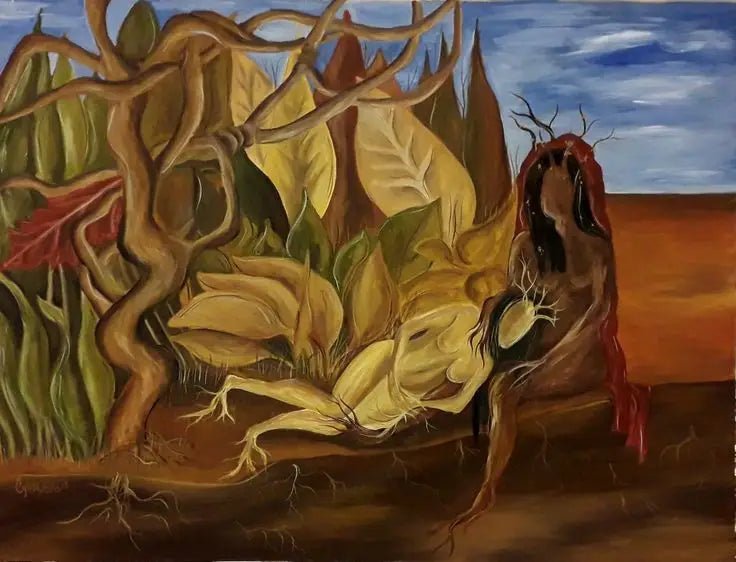 امرأتان عاريتان في غابة - فريدا كاهلو