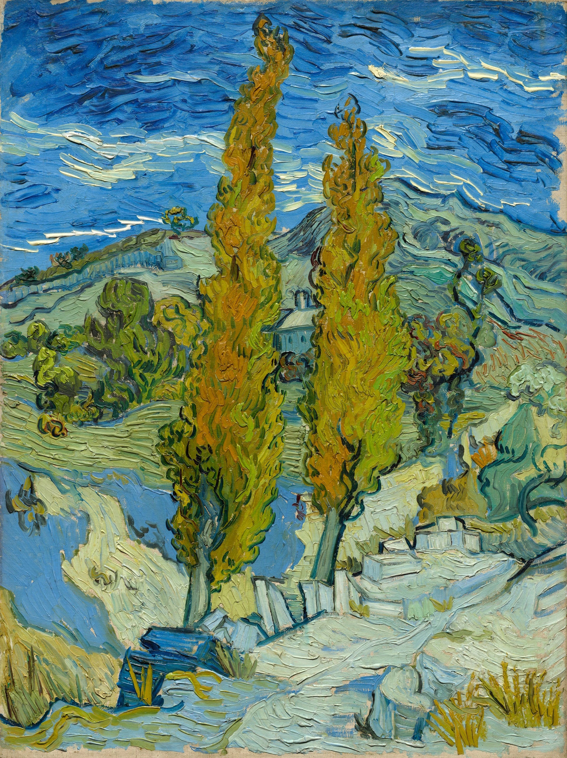 Deux peupliers dans les Alpilles près de Saint-Rémy de Vincent van Gogh, Cleveland Museum of Art