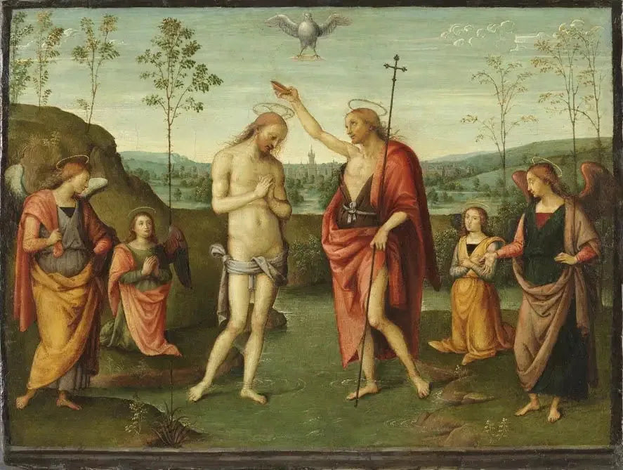 Die Taufe Christi - Pietro Perugino image 1 copie de tableau peinte à la main