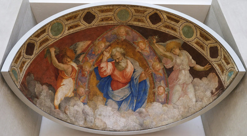 الله الآب يبارك بين الملائكة - رافائيل سانزيو