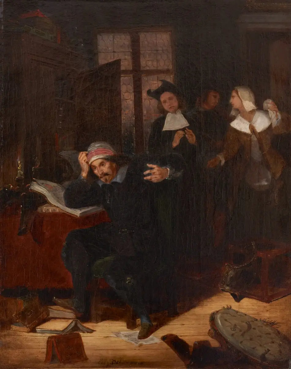 Reproduction du tableau « Don Quichotte dans sa bibliothèque - Eugène Delacroix » par Alpha Reproduction en peinture à l’huile