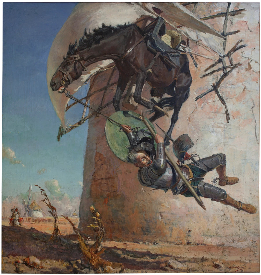 Don Quichotte et les moulins à vent - José Moreno Carbonero