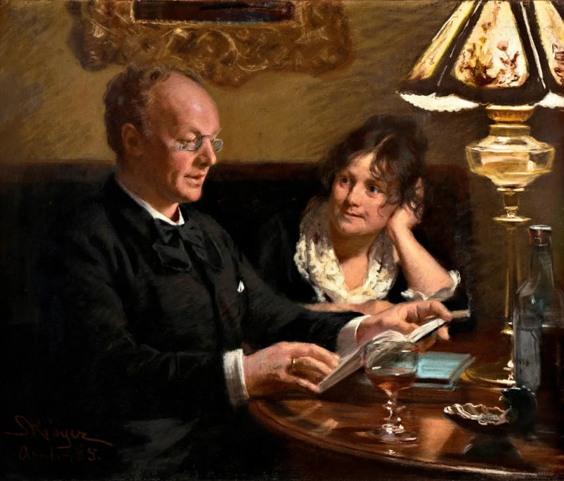 Portrait المزدوج للممثل الملكي إميل بولسن (1842-1911) وزوجته آنا، نيه نيسر (1849-1934) - بيتر سيرفين كروير
