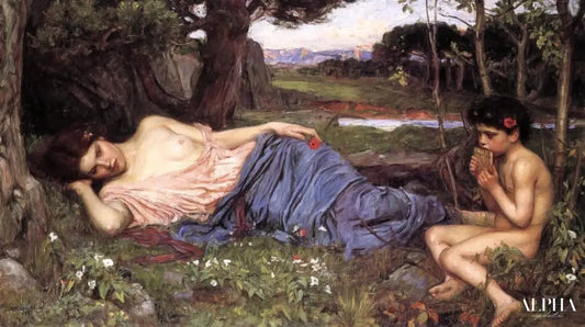 Écouter ses douces mélodies - John William Waterhouse Reproductions de tableaux à la peinture à l’huile