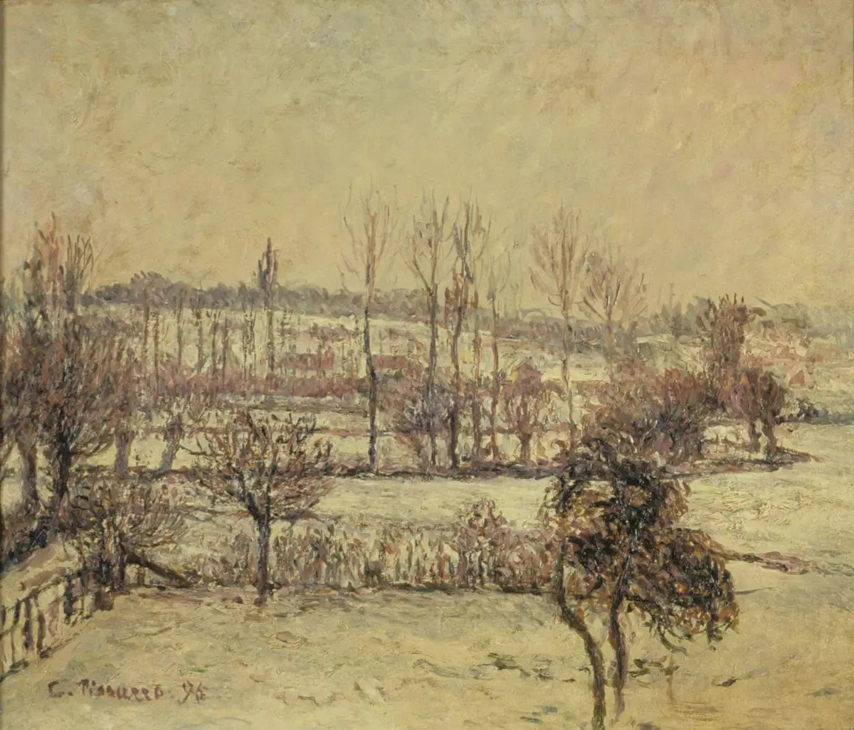 Effet de neige à Éragny - Camille Pissarro image 1 reproduction d’œuvre d’art à l’huile