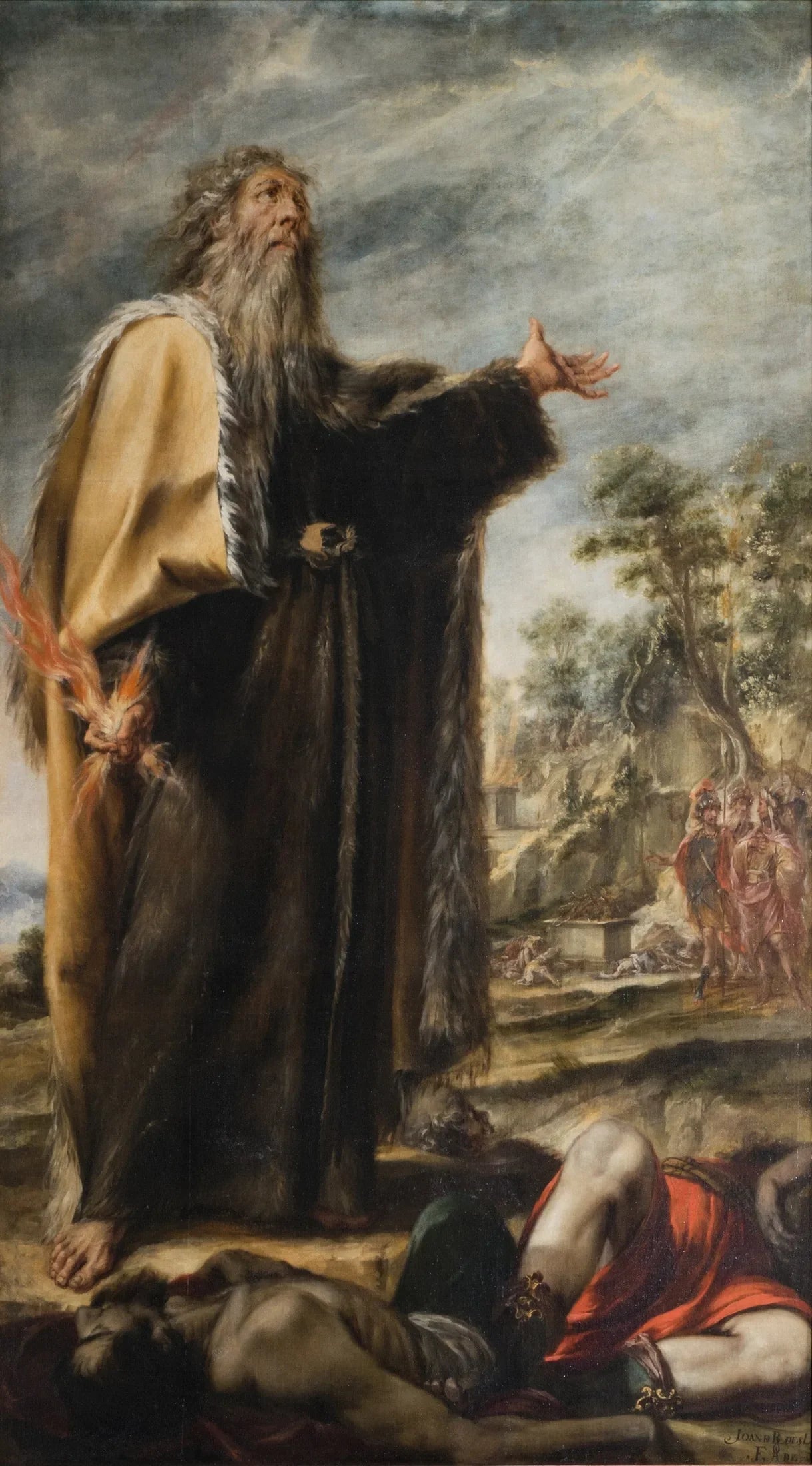 Elías y los profetas de Baal - Juan de Valdés Leal image 1 copie peinte à la main à l’huile
