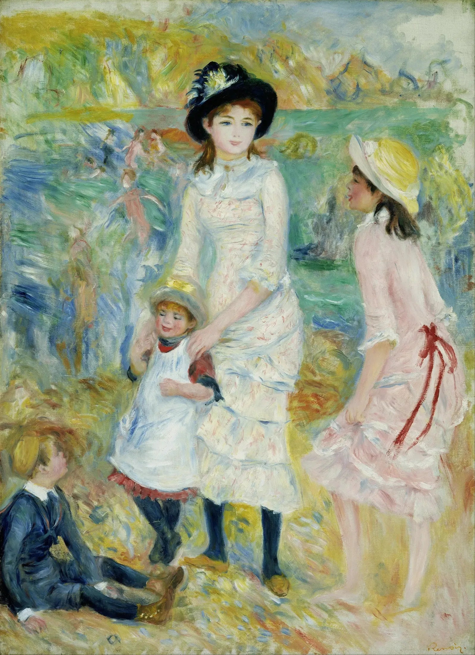 Enfants au bord de la mer, Guernesey - Pierre-Auguste Renoir image 1 reproduction réalisée par Alpha Reproduction