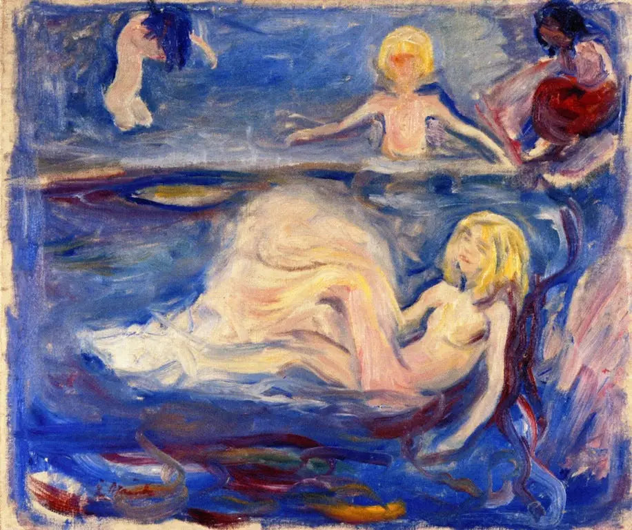 Reproduction du tableau « Enfants se baignant - Edvard Munch » par Alpha Reproduction en peinture à l’huile