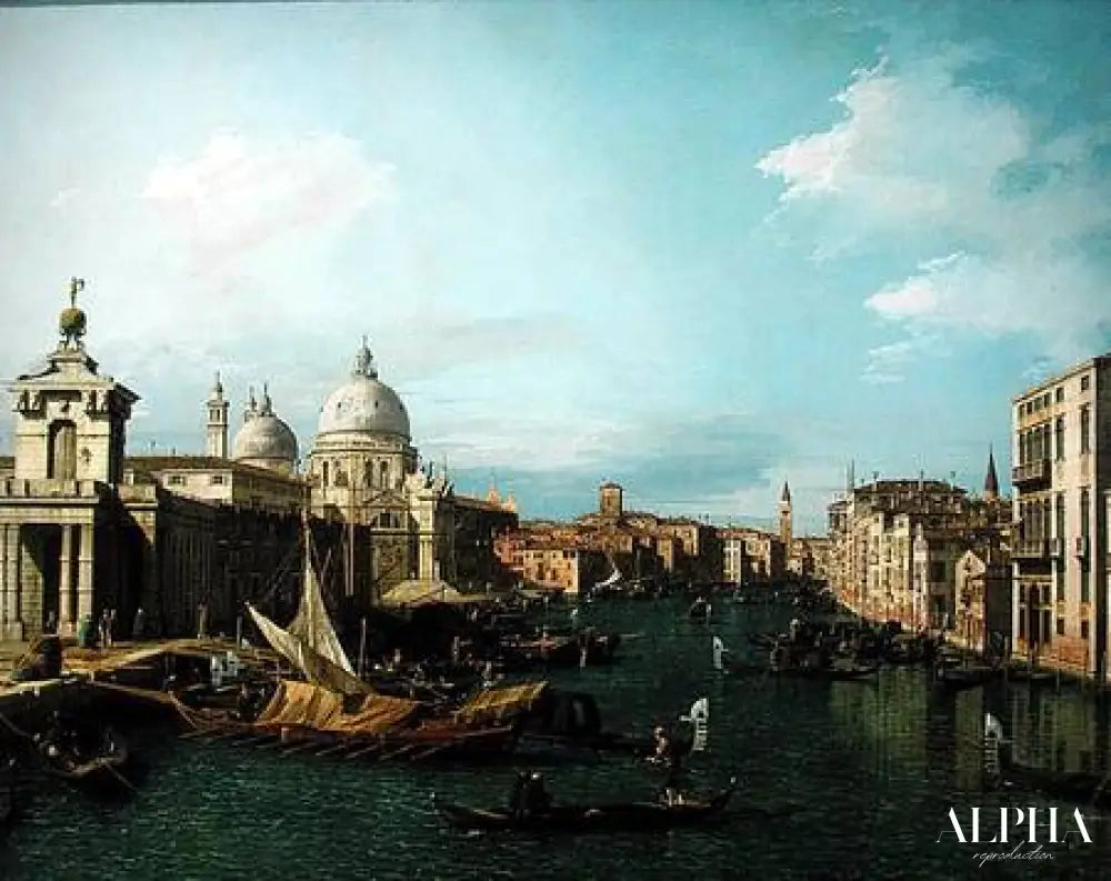 Entrée du Grand Canal : Vue vers l'ouest - Giovanni Antonio Canal - Reproductions de tableaux et peintures haut de gamme