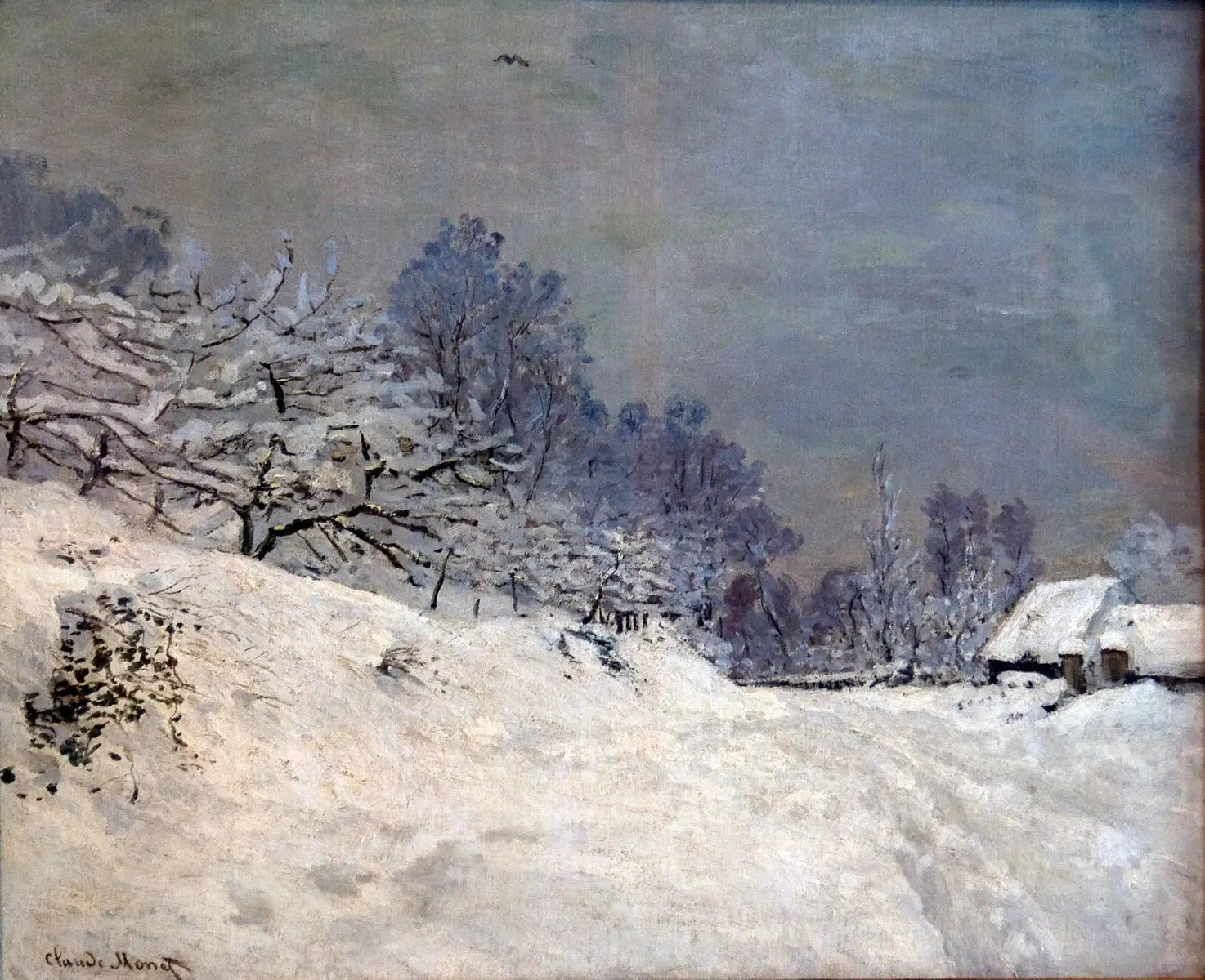 Environs de Honfleur, neige - Claude Monet image 1 tableau peint à l’huile sur toile