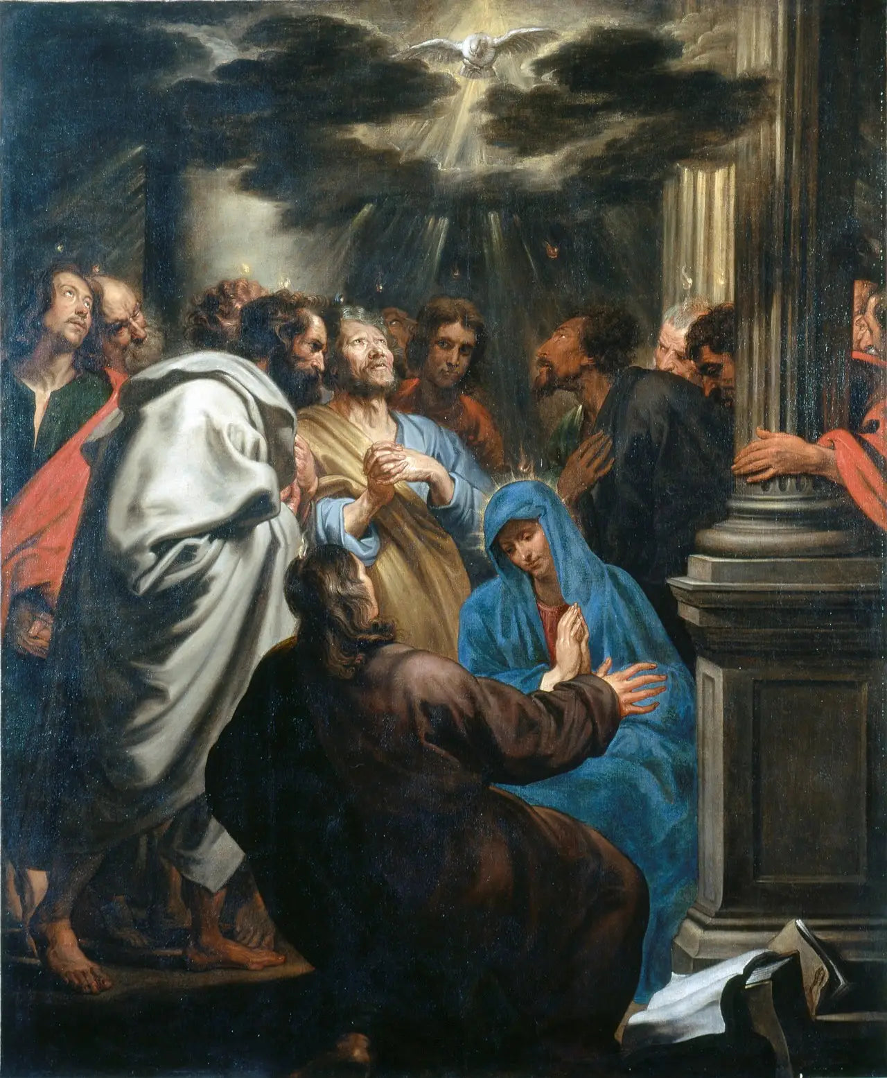 Épanchement du Saint-Esprit (Pentecôte) - Antoine van Dyck image 1 copie peinte à la main à l’huile