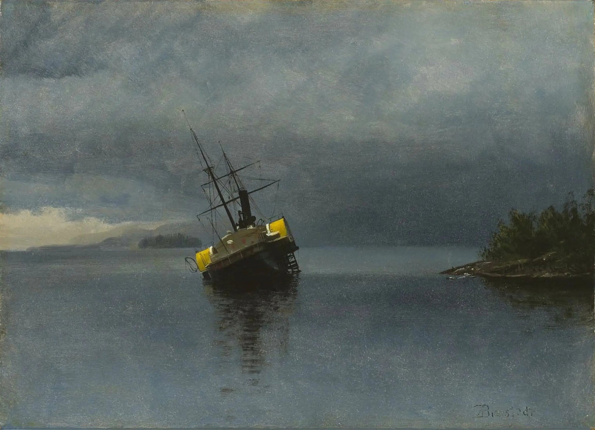 Épave de l'Ancon dans la baie de Loring, en Alaska - Albert Bierstadt image 1 reproduction de peinture à l’huile