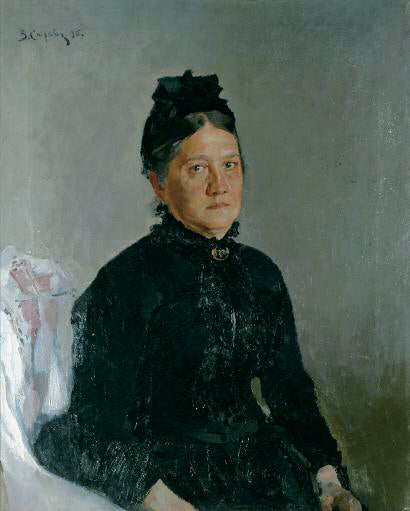 Épouse du directeur de la manufacture de Kostroma - Valentin Serov image 1 copie de tableau peinte à la main