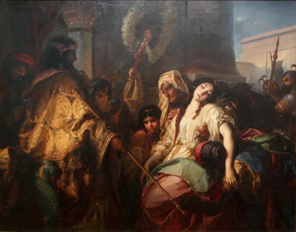 Esther vor Ahasver - Julius Schrader image 1 tableau peint à l’huile sur toile