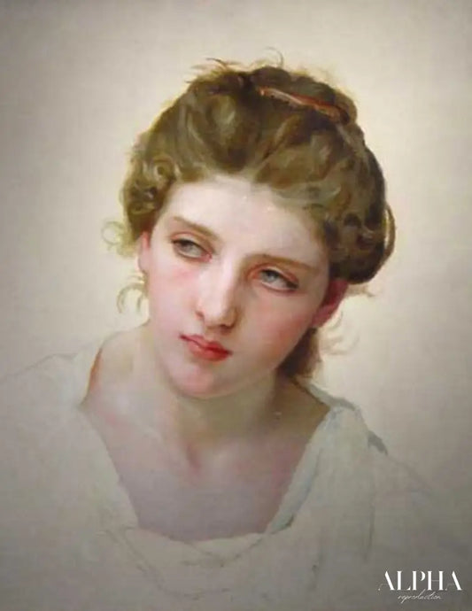 Étude de la tête d'un visage féminin blond de William Bouguereau - Reproductions de tableaux et peintures haut de gamme