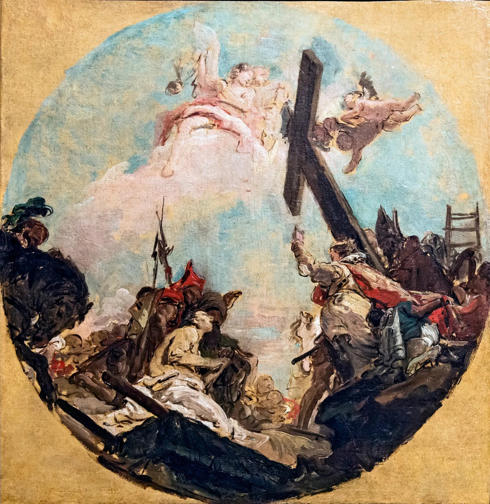 Exaltation de la Croix et Sainte Hélène - Giovanni Battista Tiepolo image 1 copie peinte à la main à l’huile