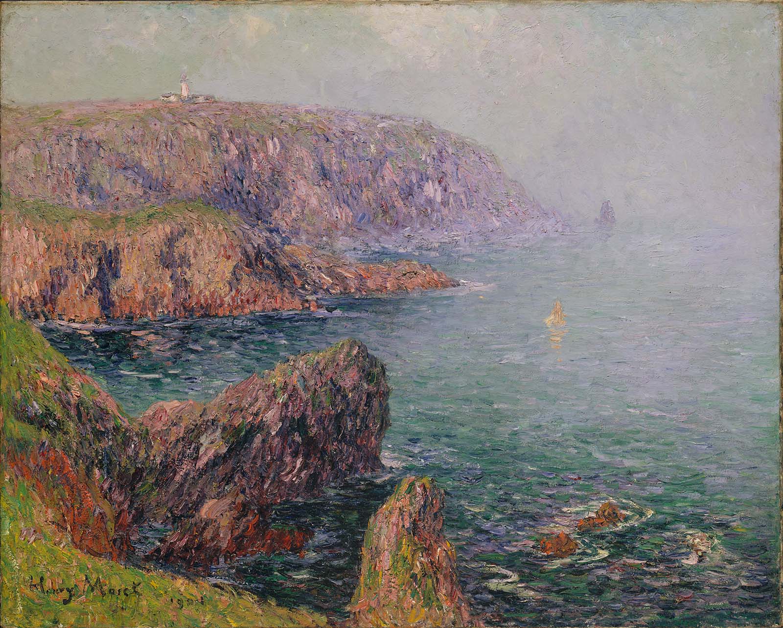 Falaises à Ouessant, Bretagne - Henry Moret image 1 copie de tableau peinte à la main