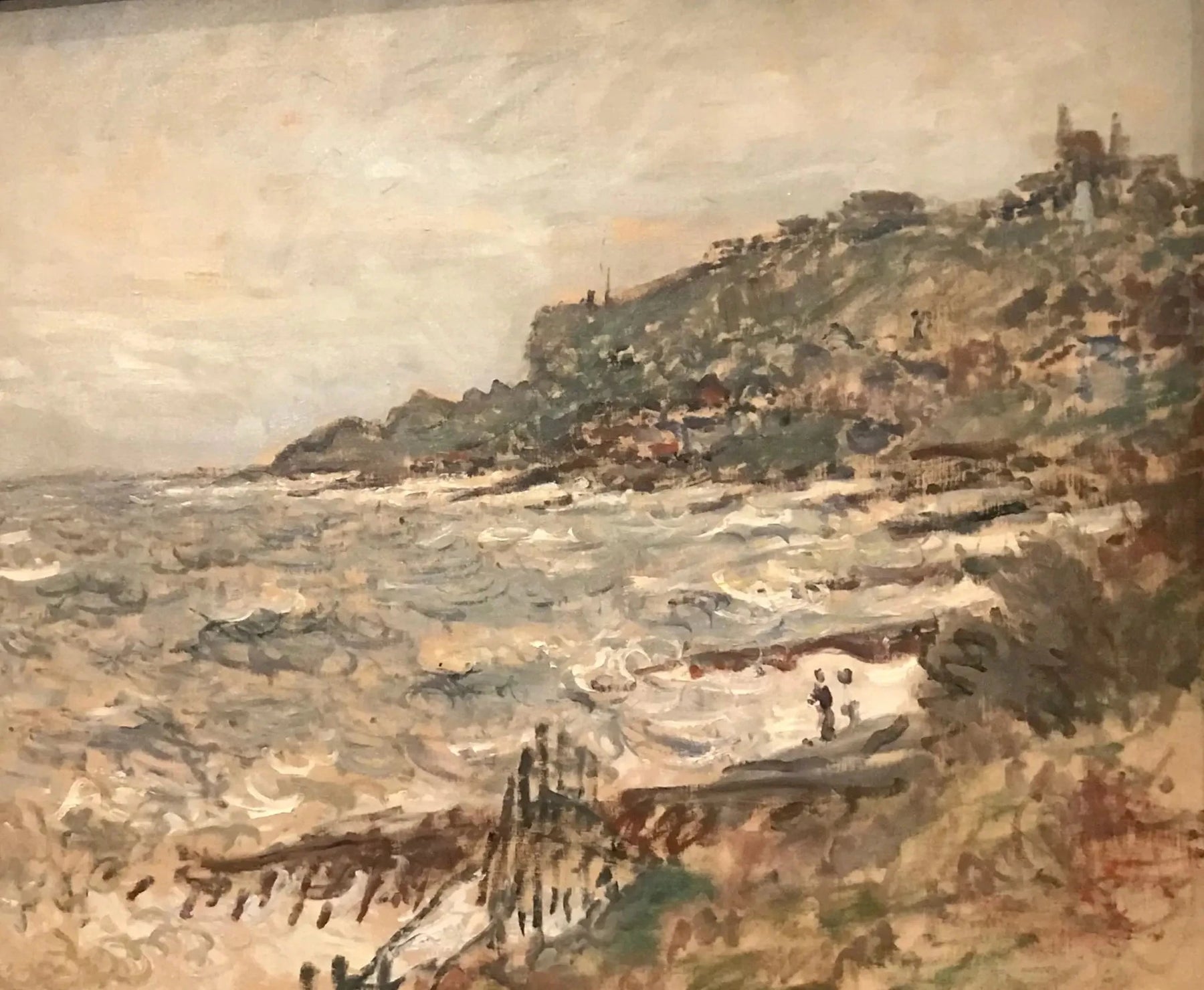 Falaises près de Sainte-Adresse, temps gris W689 par Claude Monet, Ordrupgaard