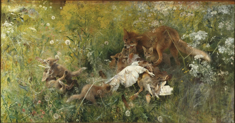 Famille de renards - Bruno Liljefors