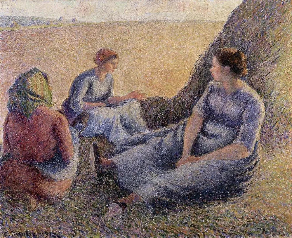 Faneuses au repos - Camille Pissarro image 1 reproduction de peinture à l’huile