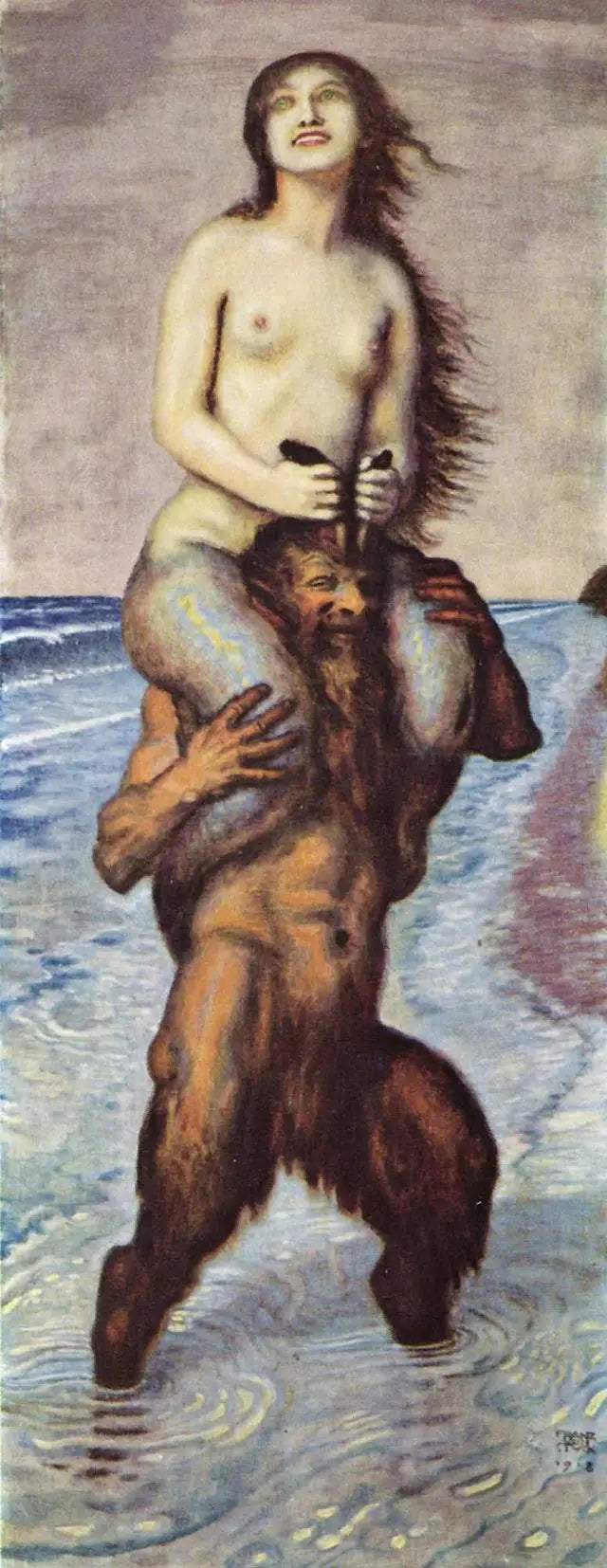 الحياة البرية وحورية البحر - Franz von Stuck