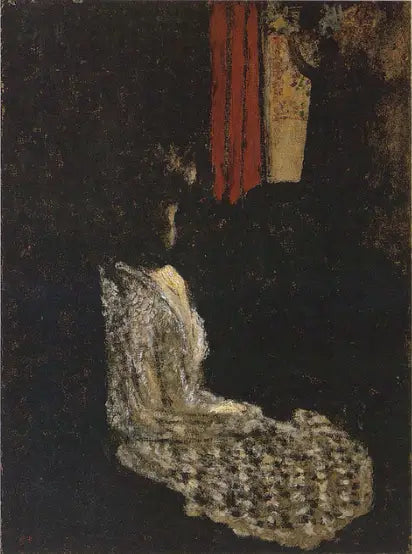 Femme assise dans une pièce sombre - Édouard Vuillard image 1 copie de tableau peinte à la main