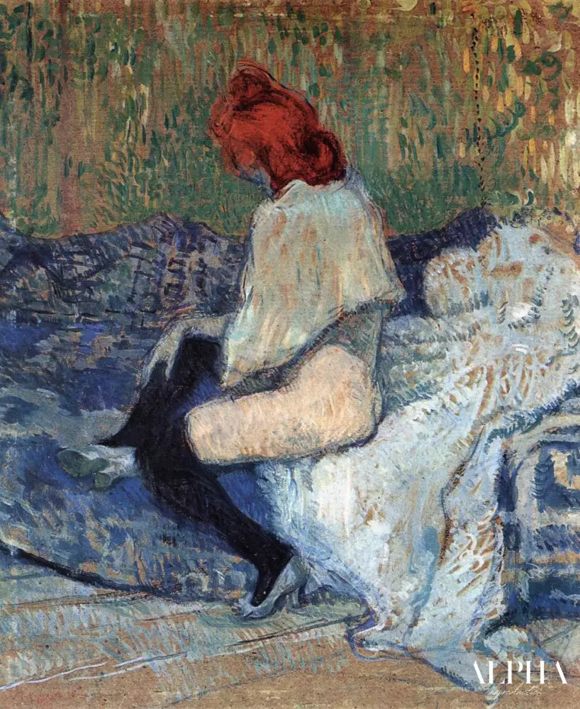 Femme aux cheveux roux sur un canapé - Toulouse Lautrec - Reproductions de tableaux et peintures haut de gamme