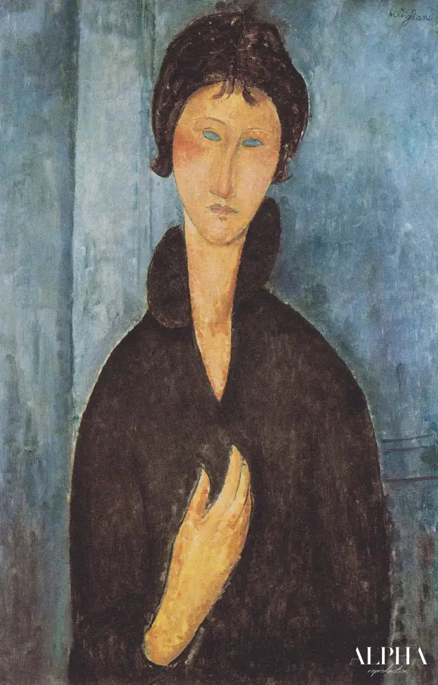 Femme aux yeux bleus - Amedeo Modigliani - Reproductions de tableaux et peintures haut de gamme