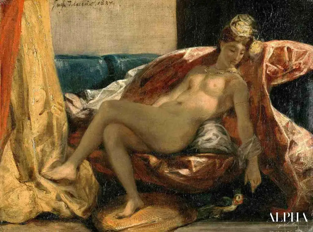 Femme avec un perroquet - Eugène Delacroix - Reproductions de tableaux et peintures haut de gamme