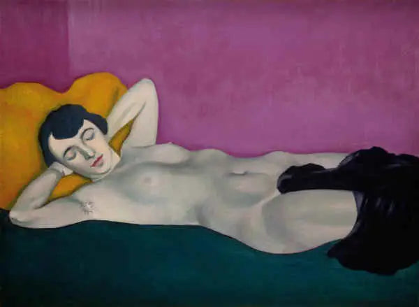 Femme couchée sur fond violet - Félix Vallotton - Alpha Reproduction