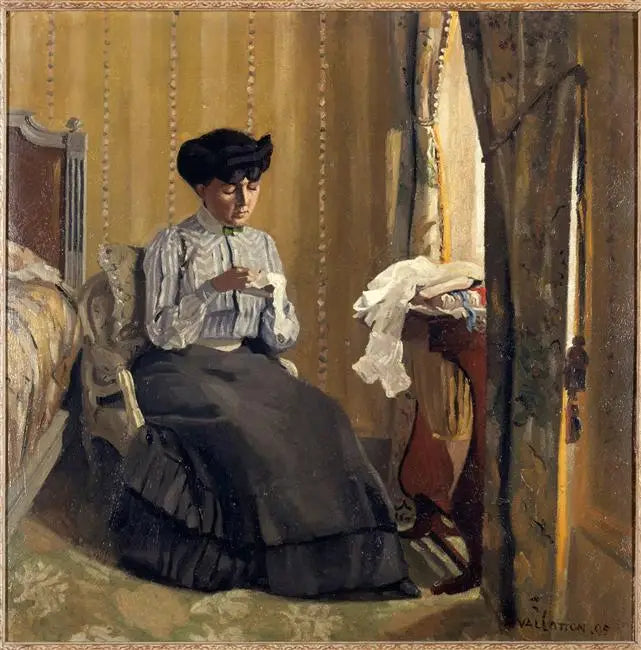 Femme cousine dans un intérieur - Félix Vallotton - Alpha Reproduction