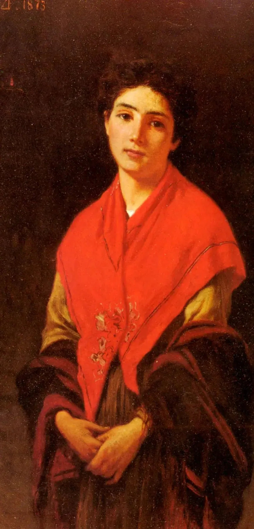 Femme en rouge - Federico Zandomeneghi image 1 reproduction de peinture à l’huile
