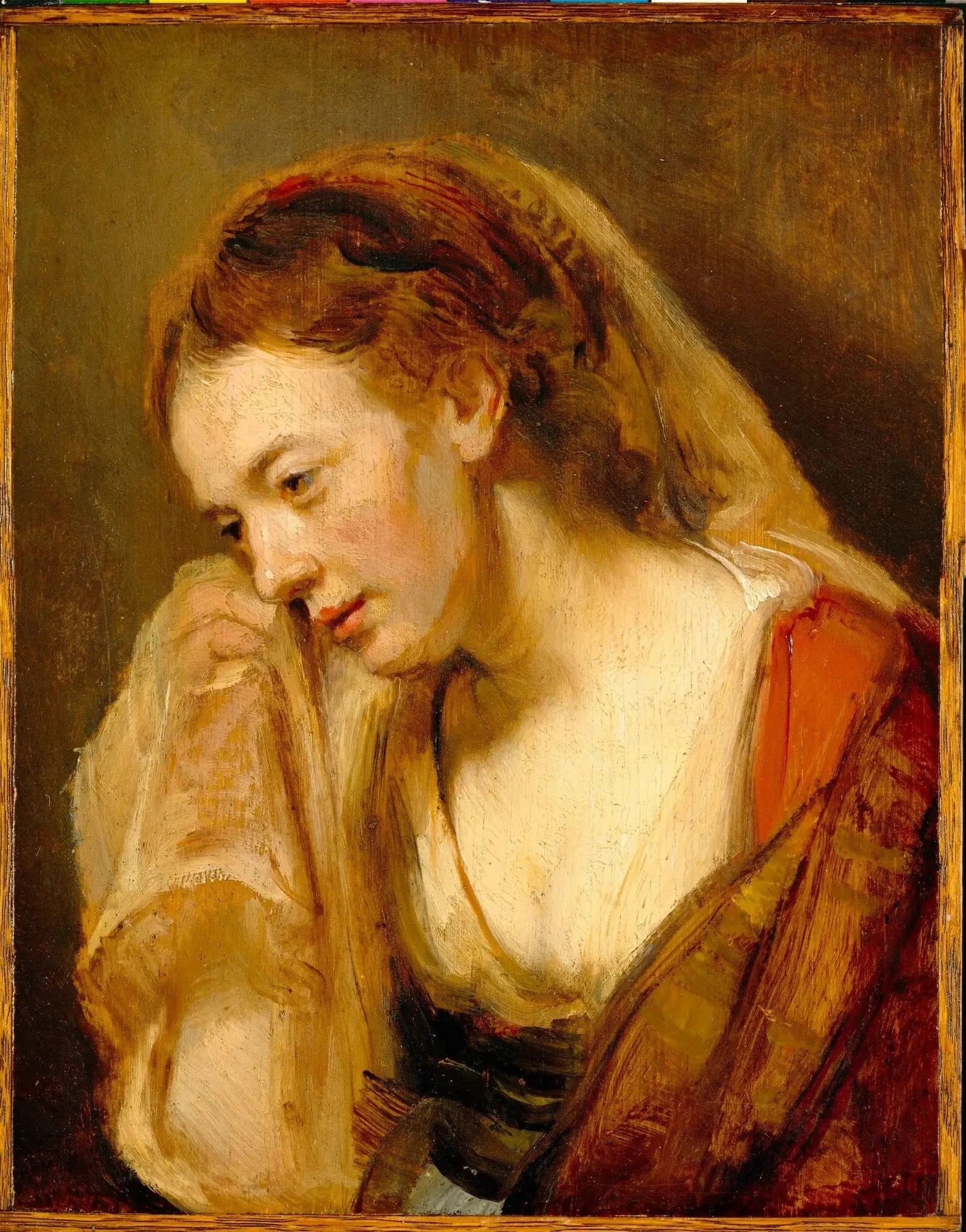 Une femme qui pleure — cercle de Rembrandt, milieu ou fin des années 1640, Detroit Institute of Arts