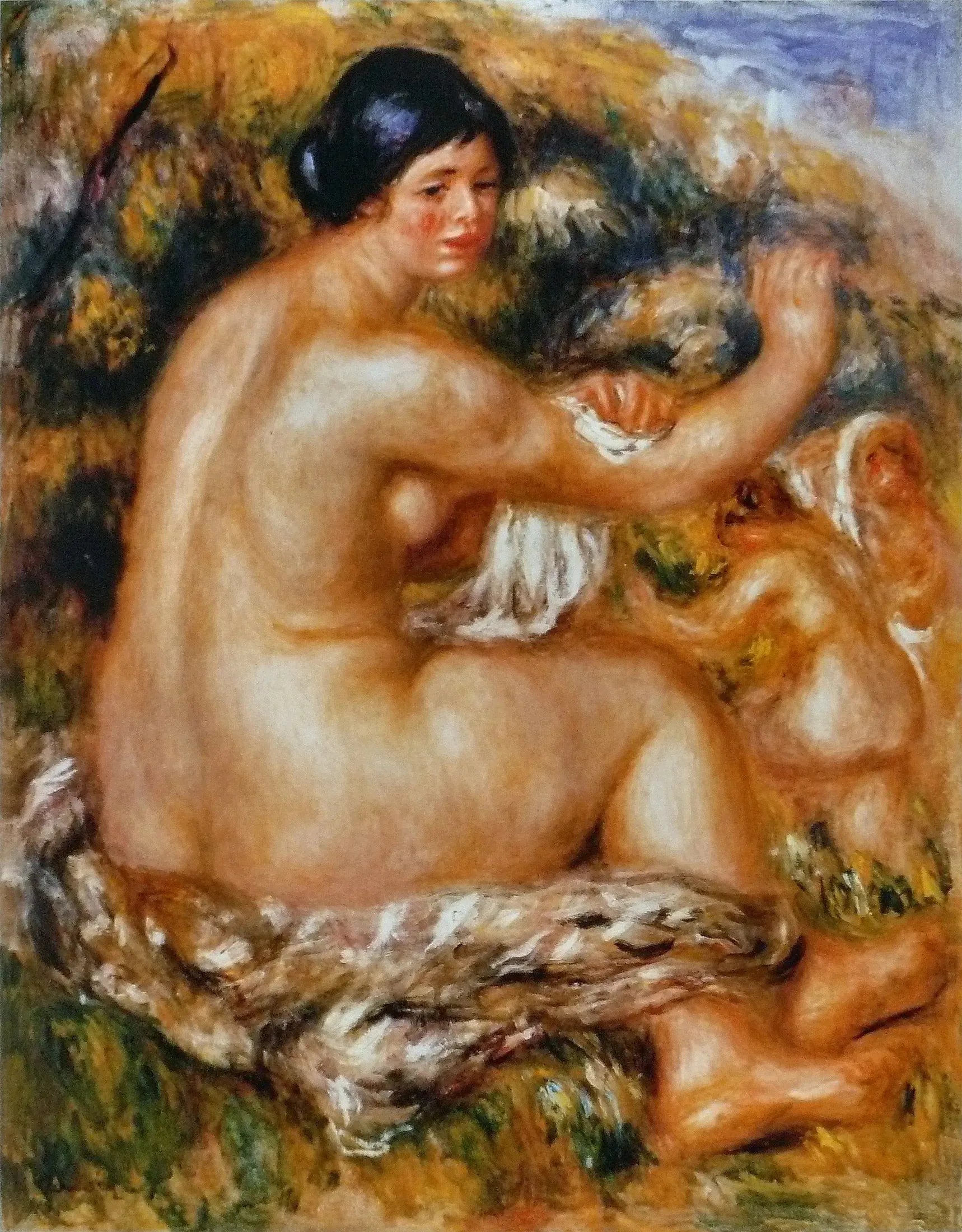 Femme s’essuyant - Pierre-Auguste Renoir image 1 reproduction de peinture à l’huile