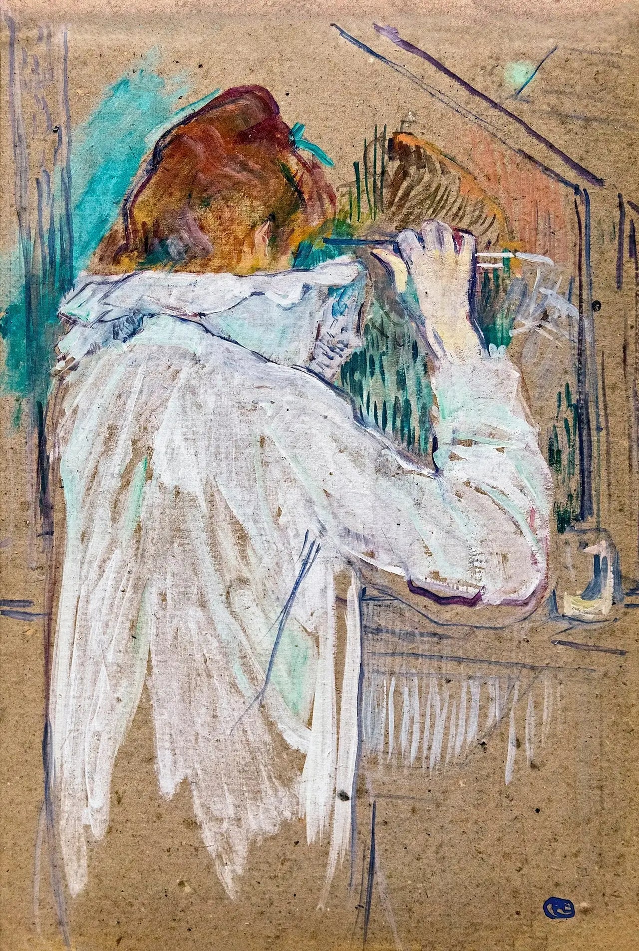 Femme se frisant - Henri de Toulouse-Lautrec image 1 copie de tableau peinte à la main