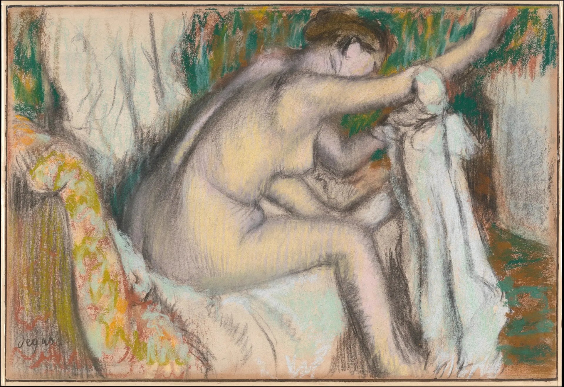 Femme séchant son bras - Edgar Degas image 1 copie de tableau peinte à la main
