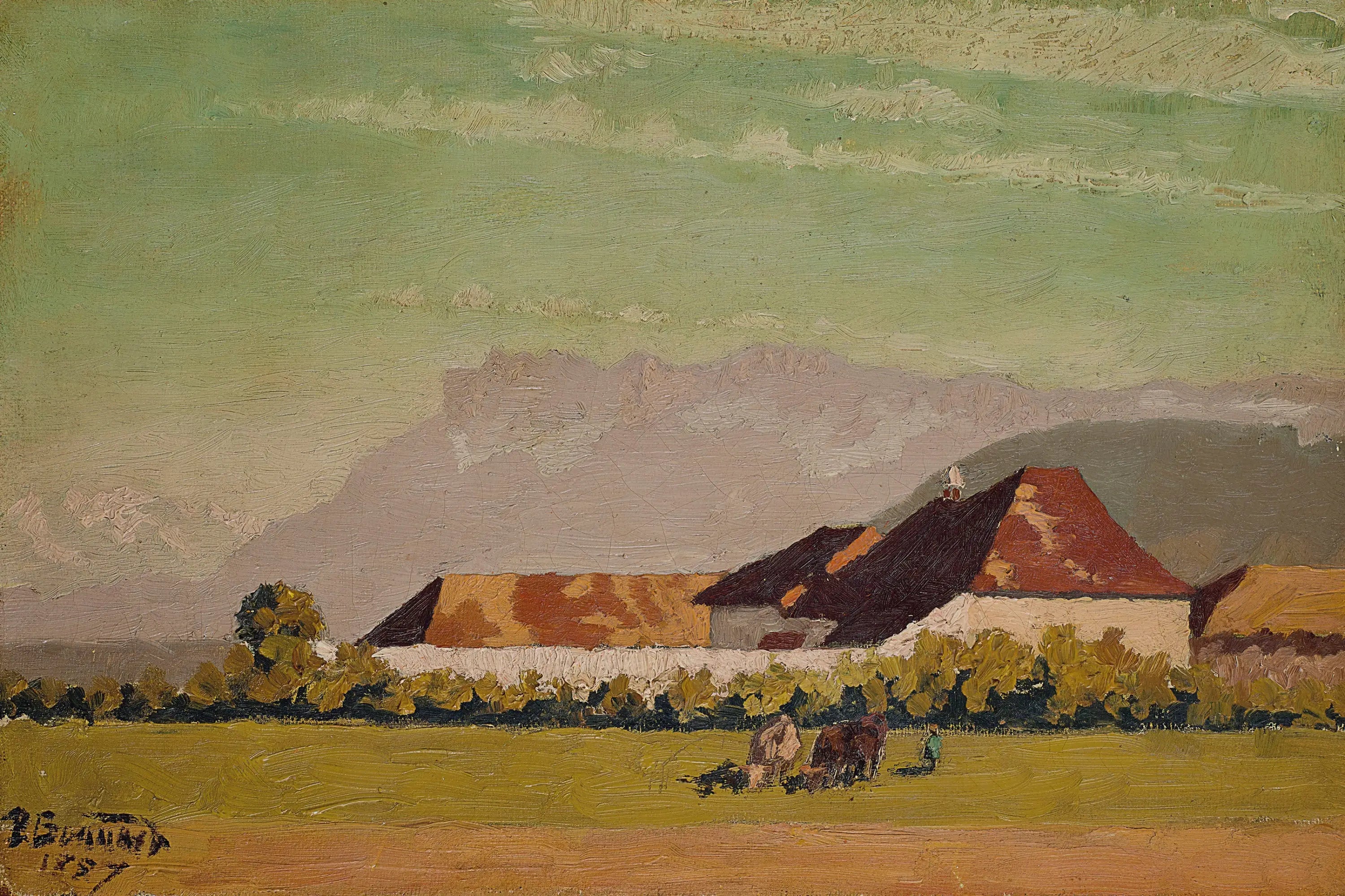 Reproduction du tableau « Ferme dans un paysage du Dauphiné - Pierre Bonnard » par Alpha Reproduction en peinture à l’huile