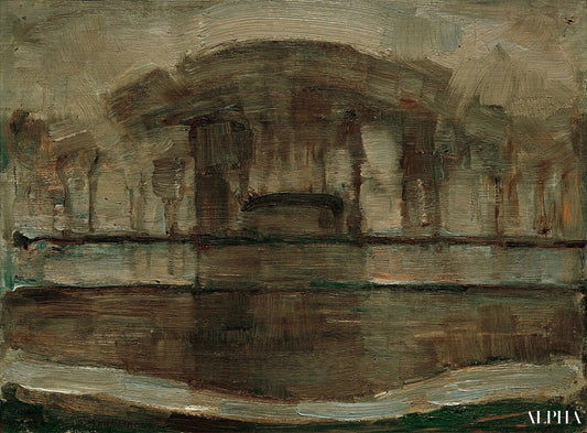 Ferme Geinrust dans le brouillard - Mondrian - Reproductions de tableaux et peintures haut de gamme