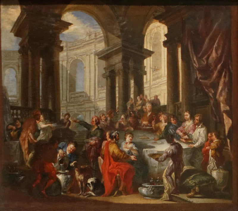 وليمة تُقام تحت قنطرة من الطراز الأيوني - Giovanni Paolo Panini