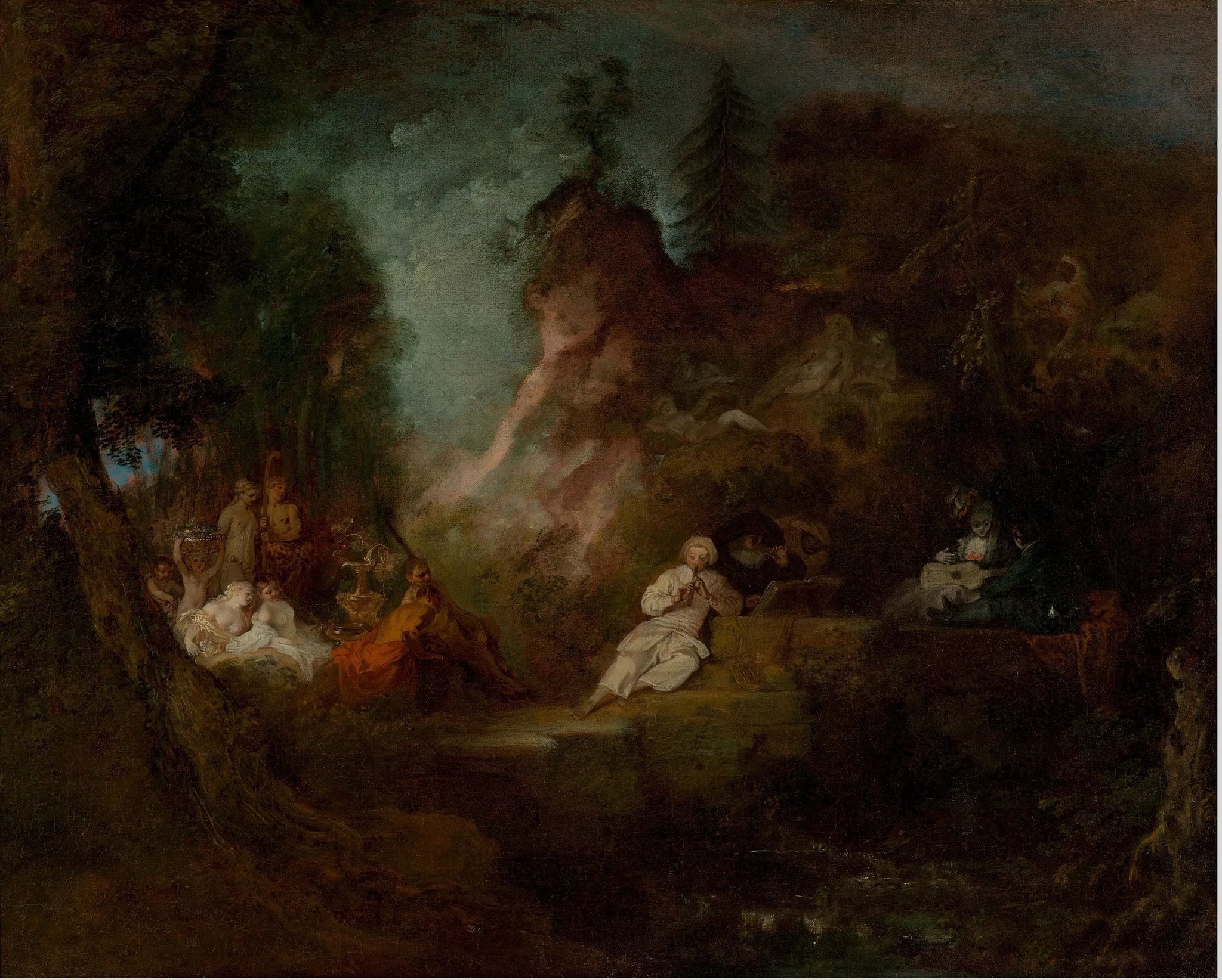 Festivités en l'honneur de Pan - Antoine Watteau image 1 copie peinte à la main à l’huile