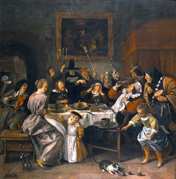 Fête de la Douzième Nuit - Jan Steen image 1 copie peinte à la main à l’huile