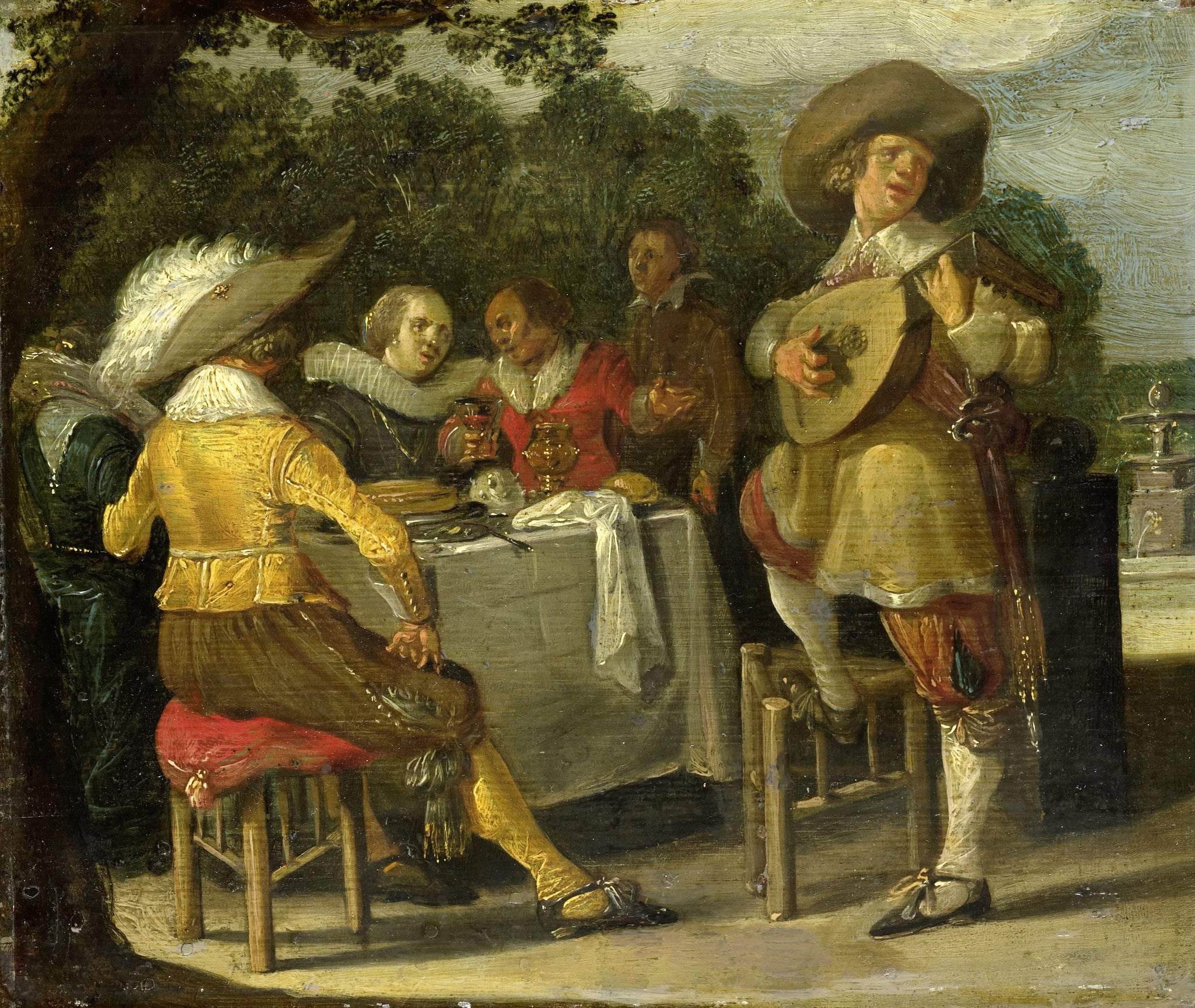 Une fête en plein air - Dirck Hals