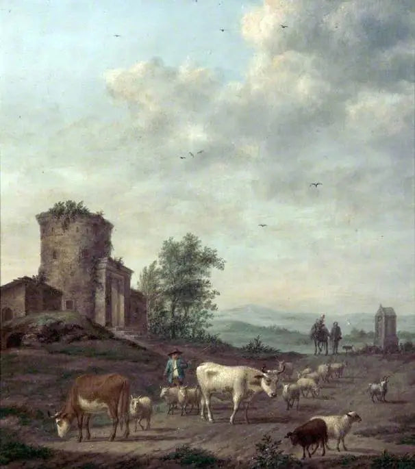 Feu de balise - Claude Lorrain image 1 copie peinte à la main à l’huile