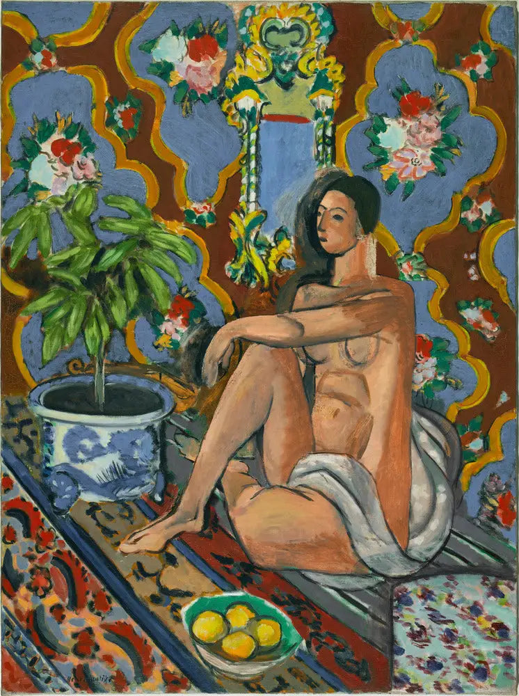 Reproduction du tableau « Figure décorative sur fond ornemental - Henri Matisse » par Alpha Reproduction en peinture à l’huile