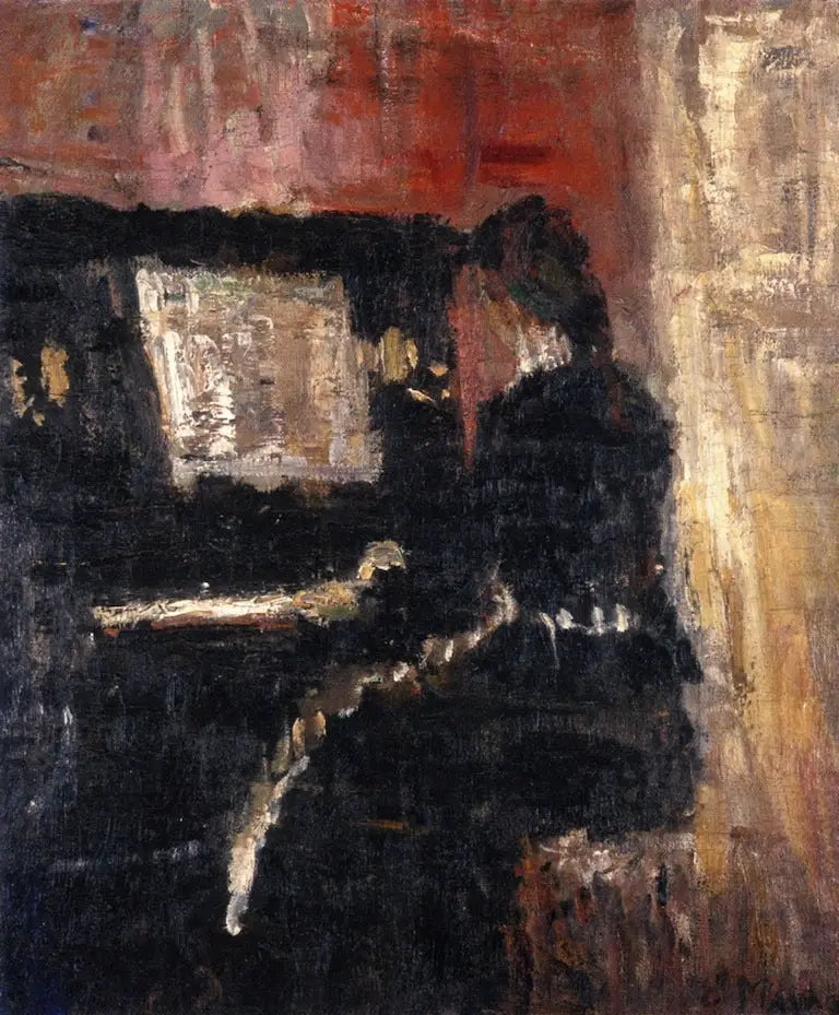 Reproduction du tableau « Fille au piano - Edvard Munch » par Alpha Reproduction en peinture à l’huile