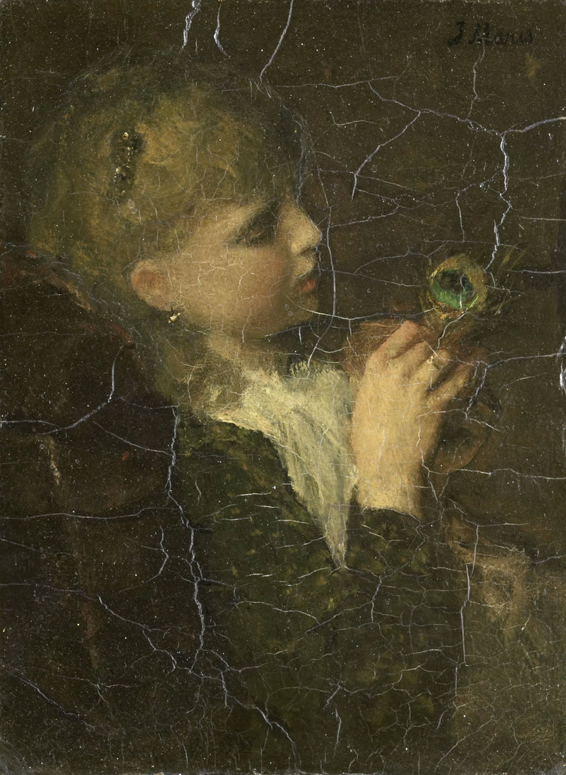 Fille avec plume de paon - Jacob Maris